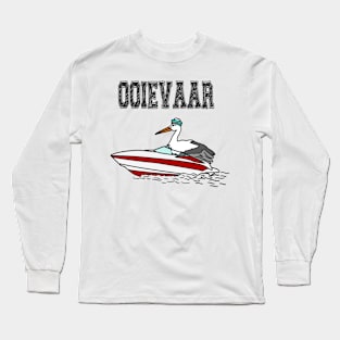 Ooievaar op een boot Long Sleeve T-Shirt